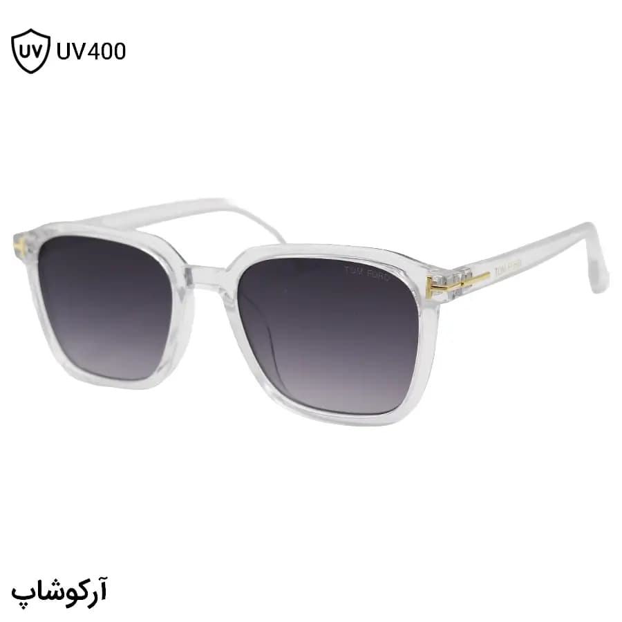 عینک آفتابی Tom Ford با فریم بیرنگ (شفاف)، مربعی شکل و لنز دودی هایلایت مدل 2809