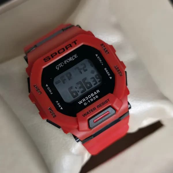 ساعت مچی اسپورت GTC-FORCE دیجیتال قرمز مدل G-1936 (ضدآب ) — تصویر ۳