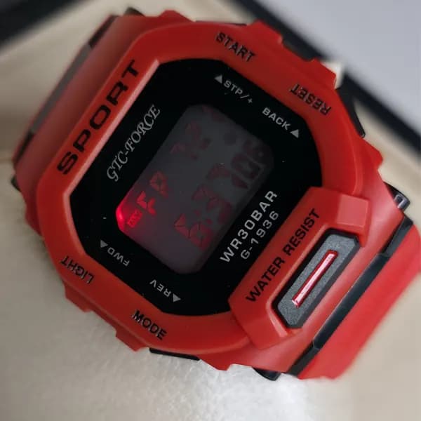 ساعت مچی اسپورت GTC-FORCE دیجیتال قرمز مدل G-1936 (ضدآب ) — تصویر ۶
