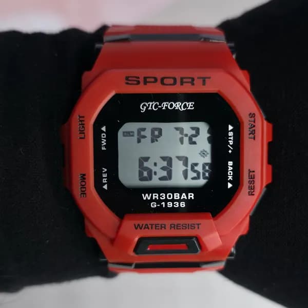 ساعت مچی اسپورت GTC-FORCE دیجیتال قرمز مدل G-1936 (ضدآب ) — تصویر ۲
