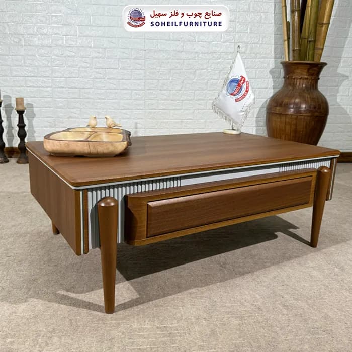 میز جلو مبلی چوبی مدرن کشودار مدل 0091 سهیل — تصویر ۷