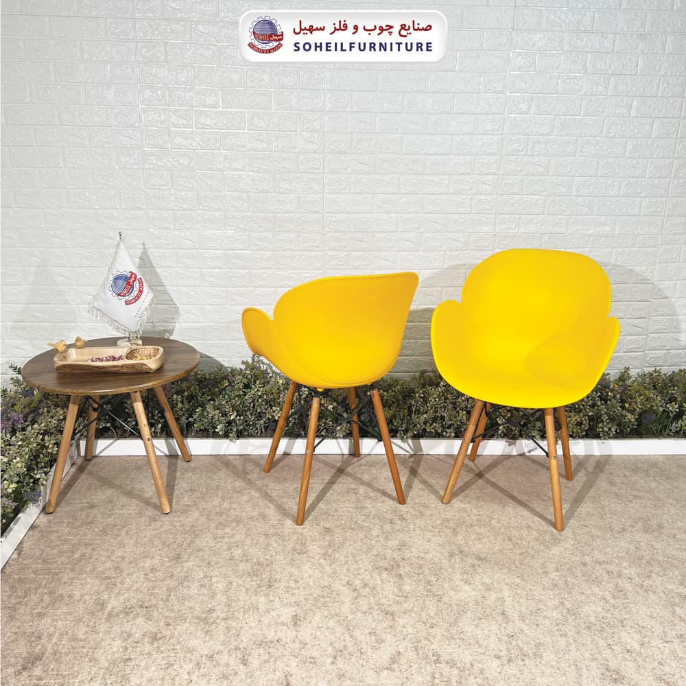 صندلی چوبی ایفلی مدرن مدل صدف دسته دار سهیل (صندلی فایبرگلاس نشکن) — تصویر ۷