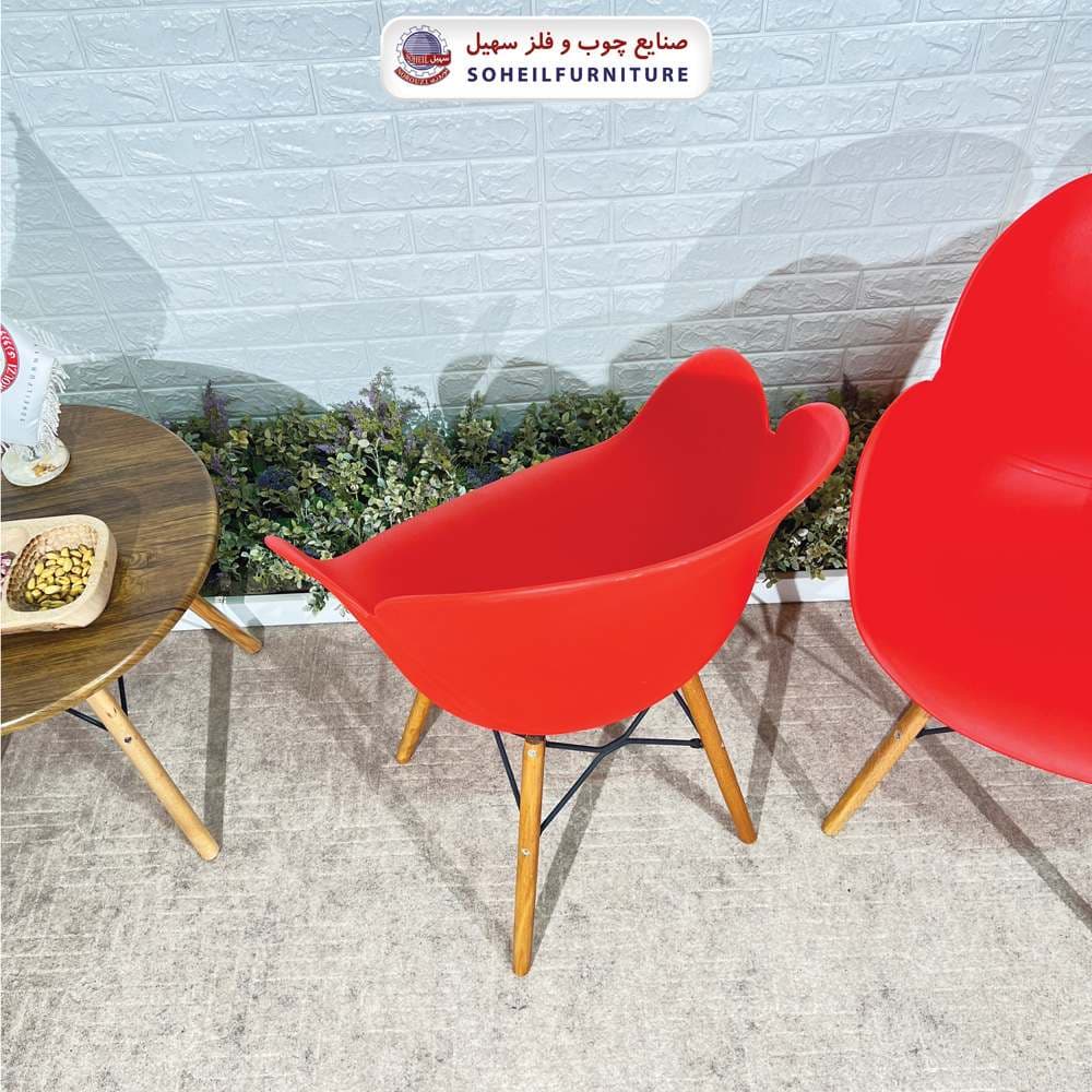 صندلی چوبی ایفلی مدرن مدل صدف دسته دار سهیل (صندلی فایبرگلاس نشکن) — تصویر ۵
