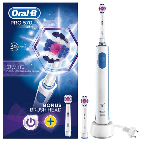 مسواک برقی اورال-بی مدل Oral-B سری pro 570 مدل 3D White اصل | سفید کننده سه بعدی