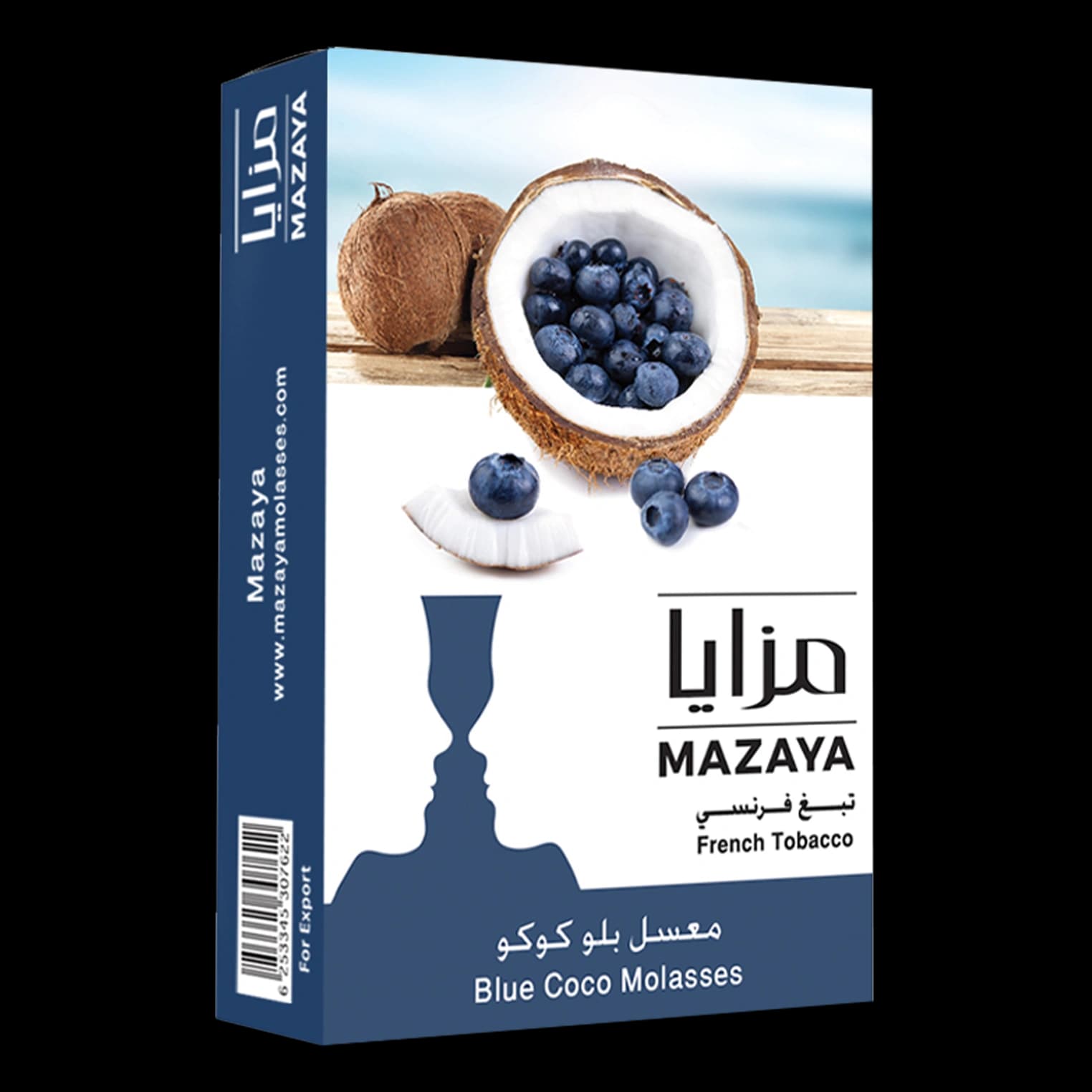 تنباکو قلیان مزایا بلو کوکو Mazaya blue coco molasses hookah tobacco