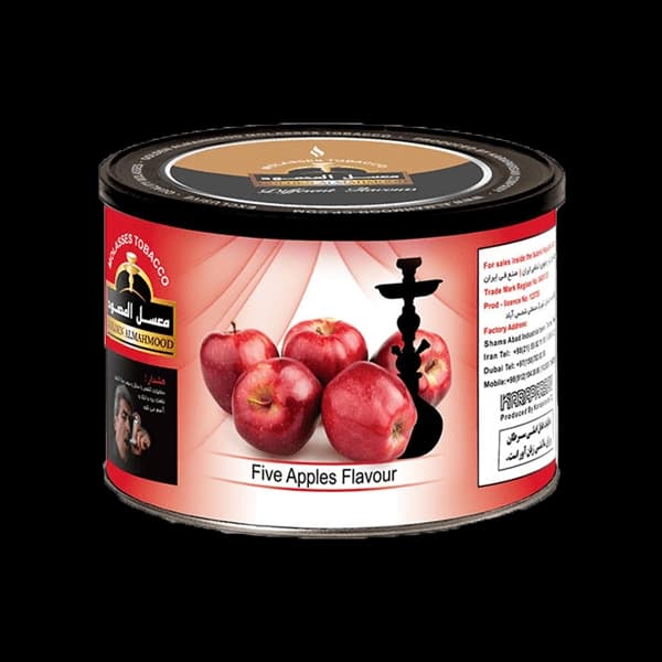 تنباکو قلیان المحمود پنج سیب Almahmood five apples hookah tobacco