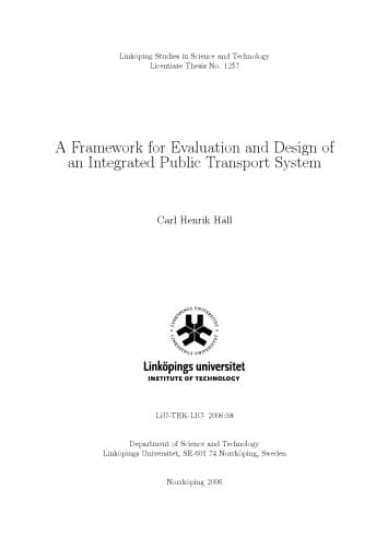 کتاب A framework for evaluation and design of an integrated public transport system نسخه کامل