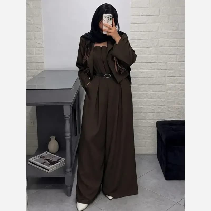 ست یقه دلبری سایز بزرگ مازراتی گرم بالا زنانه فری سایز 40 تا 48 — تصویر ۳