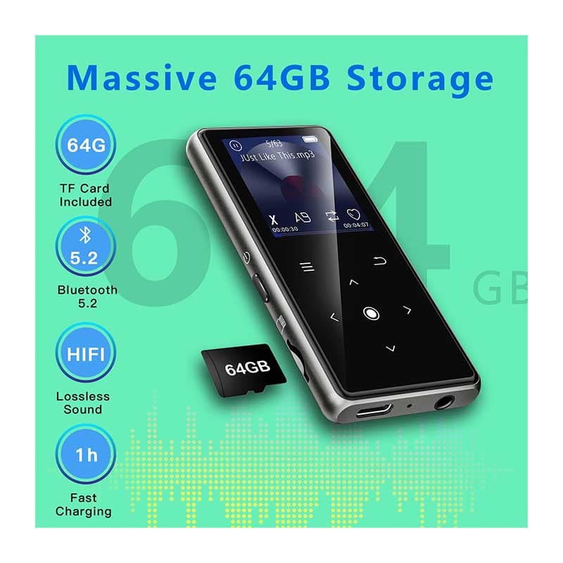 موزیک پلیر (MP3) 64 گیگابایتی برند AiMoonsa مدل B27 ( استوک ) — تصویر ۲