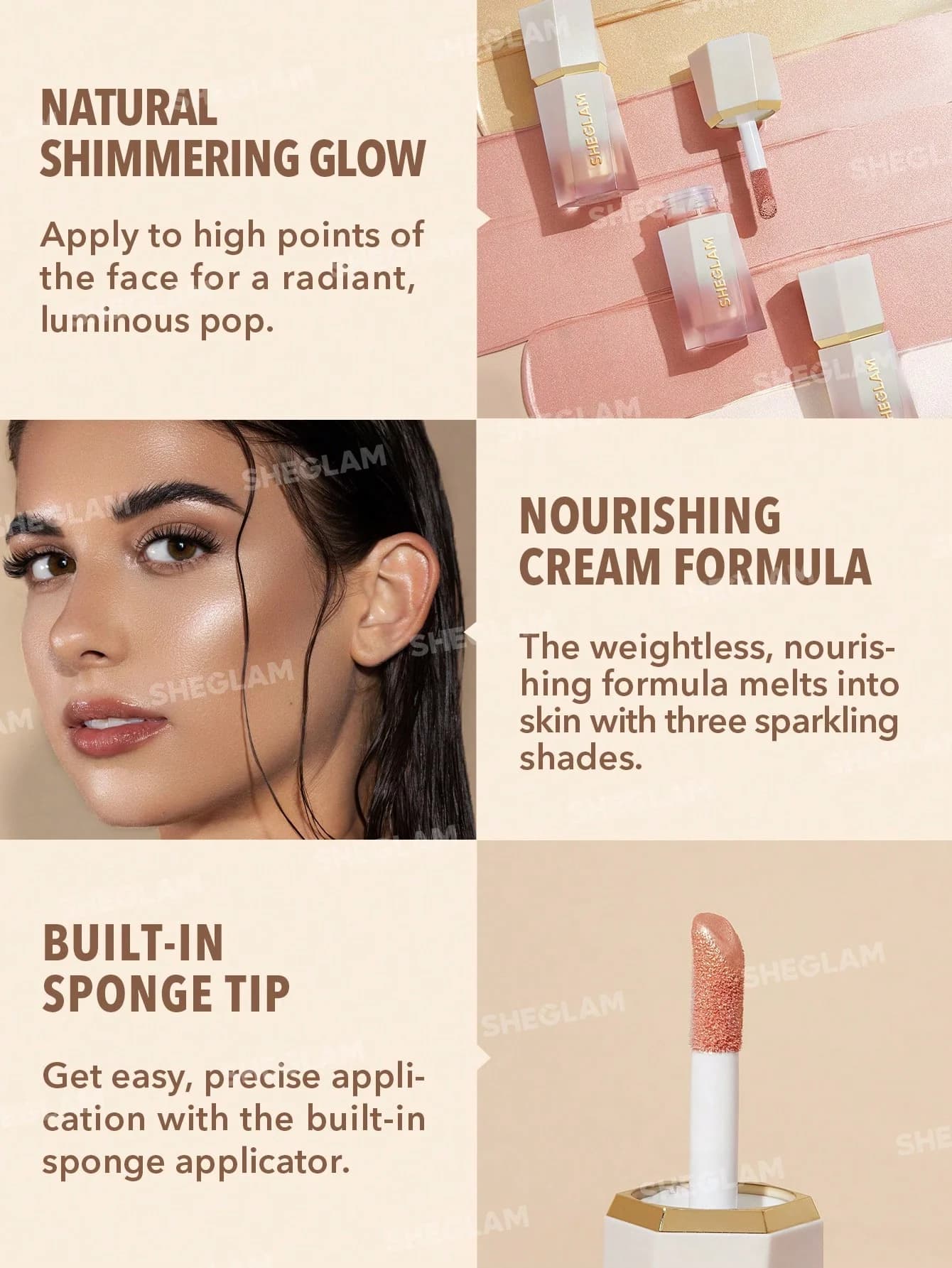 هایلایتر مایع شیگلم Bellini Brunch مدل Glow Bloom — تصویر ۵
