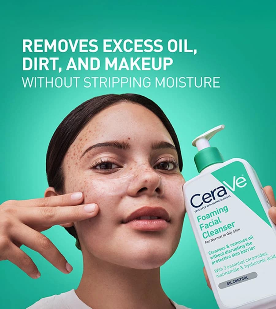 فوم شستشوی پوست نرمال تا چرب سراوی CeraVe Foaming Facial Cleanser حجم ۲۳۶ میل — تصویر ۲