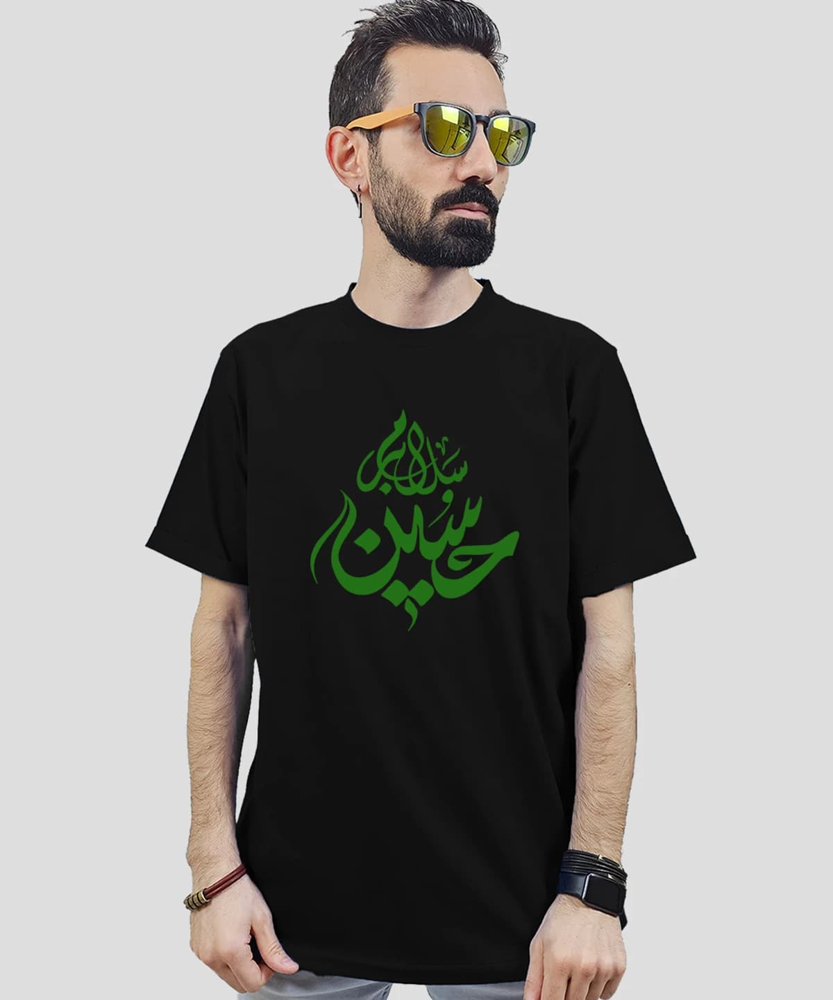 تیشرت مردانه و زنانه مذهبی طرح سلام بر حسین کد 413 — تصویر ۲