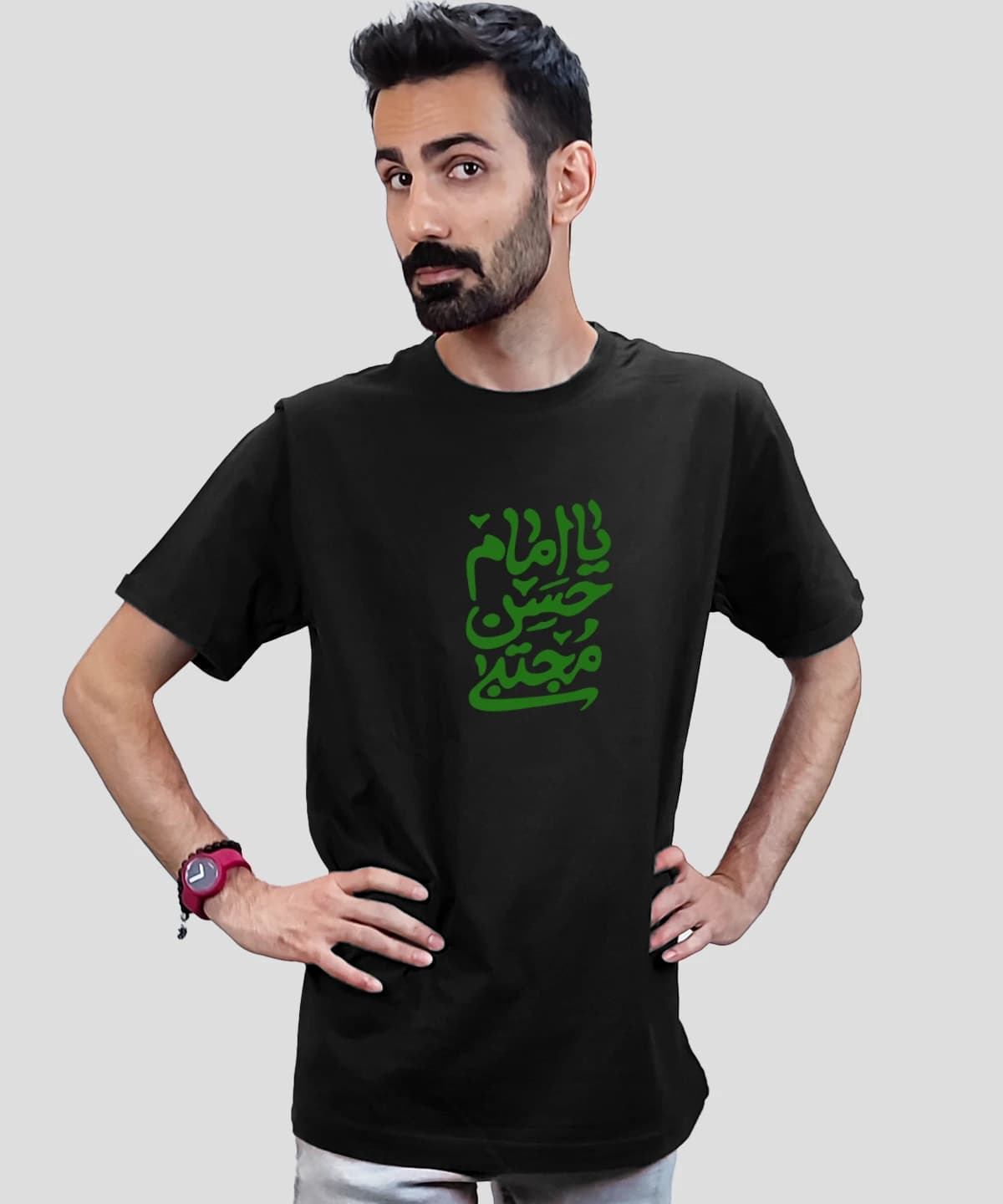 تیشرت مردانه و زنانه مذهبی طرح یا امام حسن مجتبی — تصویر ۴