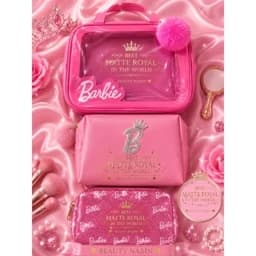 ست کیف آرایشی 3 تکه باربی (Barbie) مدل Matte Royal کیف لوازم آرایش و نظم دهندهه — تصویر ۲