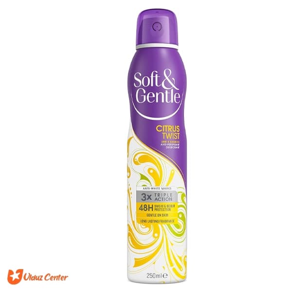 اسپری ضد تعریق زنانه Soft – Gentle رایحه لیمو بامبو مدل Citrus Twist حجم 250 میل