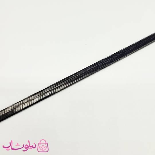 دستبند دخترانه هرینگبون مشکی استیل 4 میل کد 792 — تصویر ۲