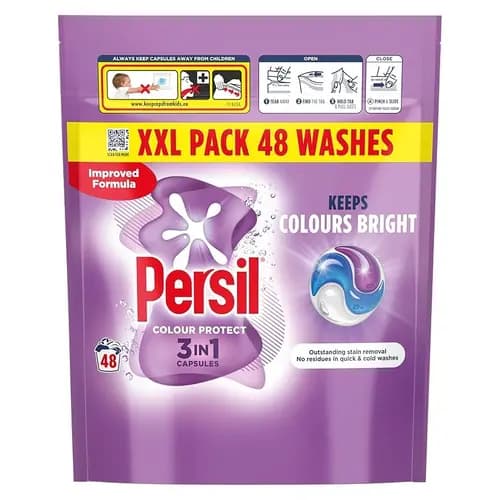 قرص ماشین ظرفشویی هلندی پرسیل مناسب انواع لباس ها 48 عددی persil 3in1 colours bright