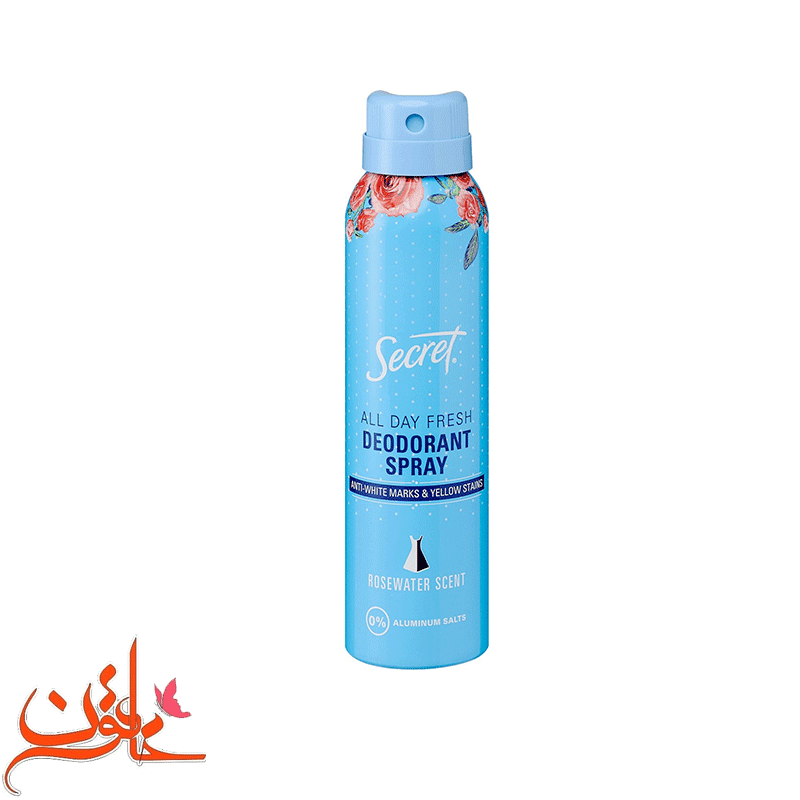 اسپری دئودورانت سکرت رایحه گل رز Secret Rosewater حجم 150 میلی لیتر