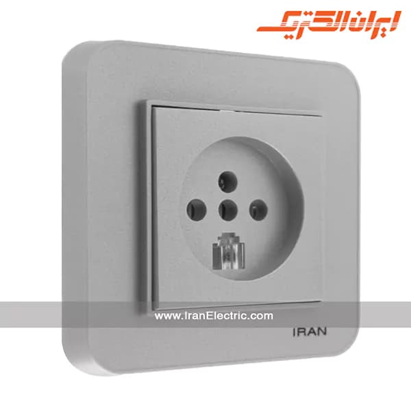 پریز تلفن دوکاره ارس نقره ای