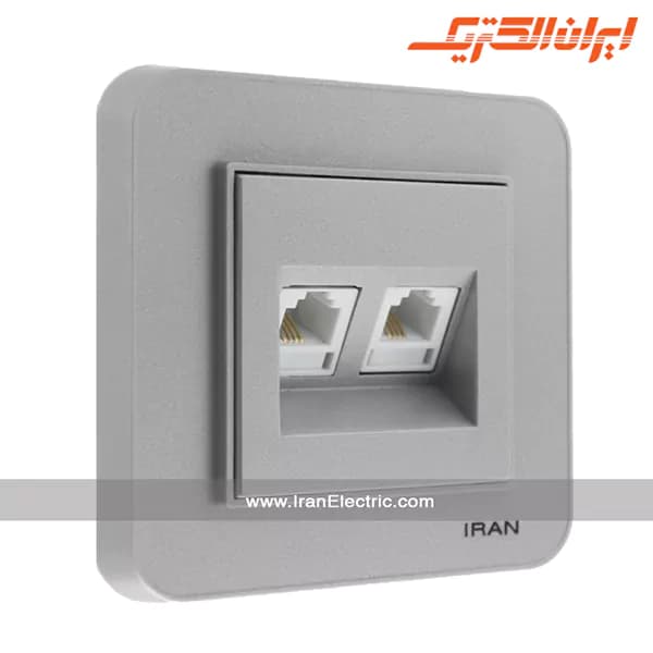 سوکت تلفن دوتایی ارس نقره ای