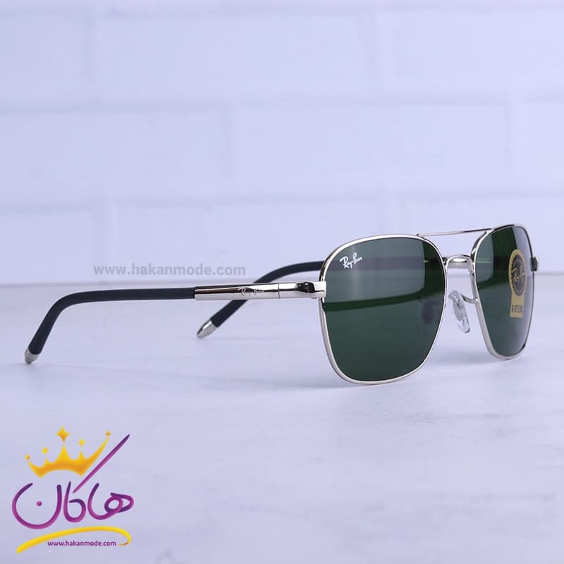 عینک آفتابی ری بن مردانه فریم فلزی نقره ای RB 3529/1 — تصویر ۴
