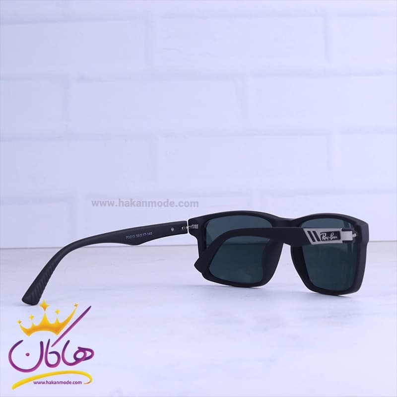 عینک آفتابی مردانه ری بن فریم مستطیل مشکی RB 3313/2 — تصویر ۴