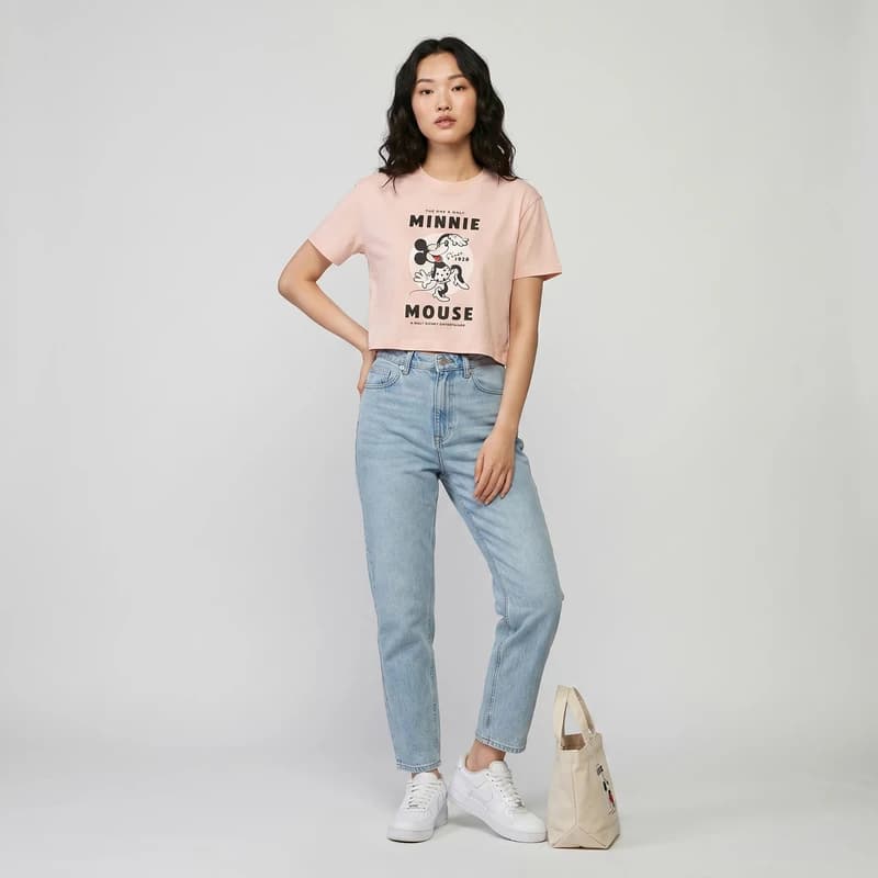 کراپ تیشرت آستین کوتاه زنانه دیزنی مدل minnie — تصویر ۴