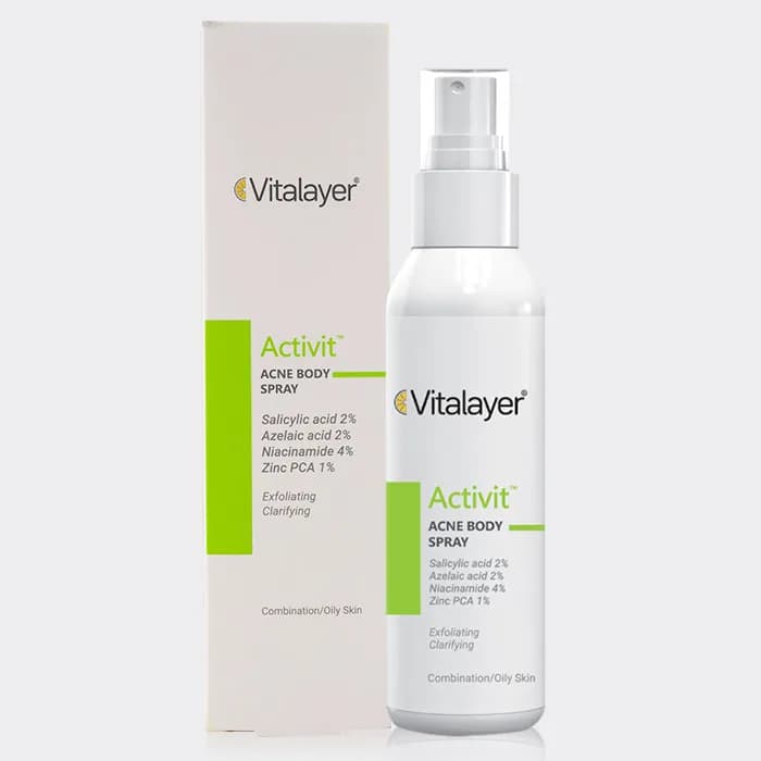 اسپری ضد جوش بدن ویتالیر Vitalayer Activit Acne Body Spray 120ml — تصویر ۲