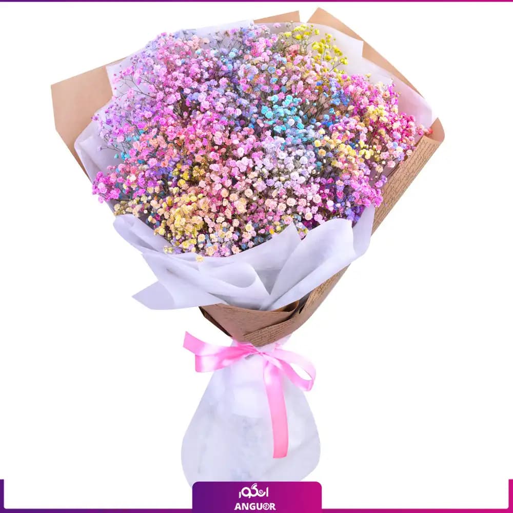 دسته گل ژیپسی رنگی (گل عروس)