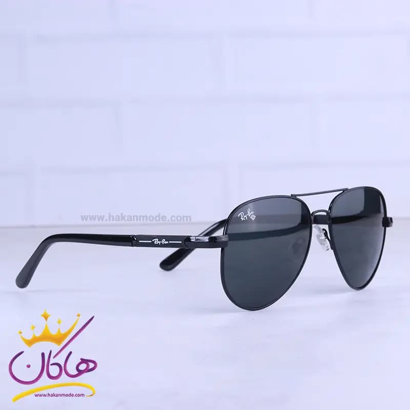 عینک آفتابی ری بن مردانه فلزی تمام مشکی RB 4854/3 — تصویر ۴