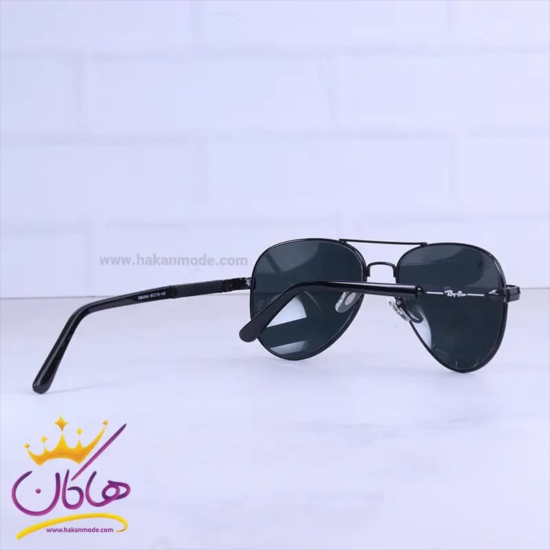 عینک آفتابی ری بن مردانه فلزی تمام مشکی RB 4854/3 — تصویر ۳