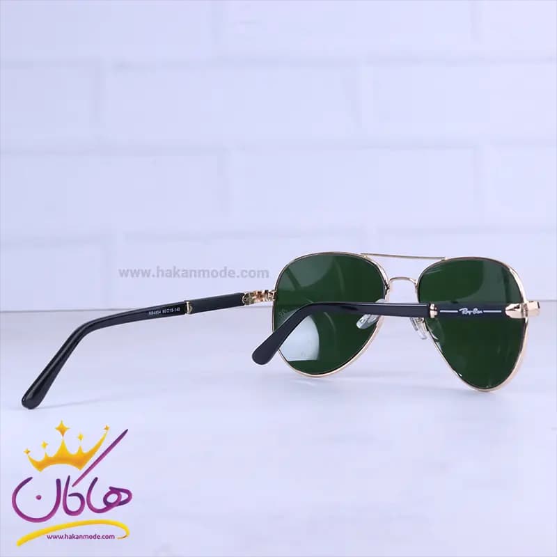 عینک آفتابی ری بن مردانه فلزی طلایی شیشه سبز RB 4854/2 — تصویر ۳