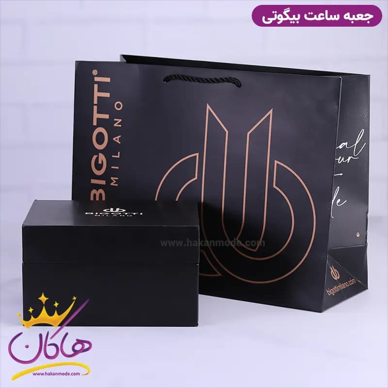 ساعت عقربه ای بیگوتی مردانه رابر مشکی فول تایم BG.1.10493-1 — تصویر ۳