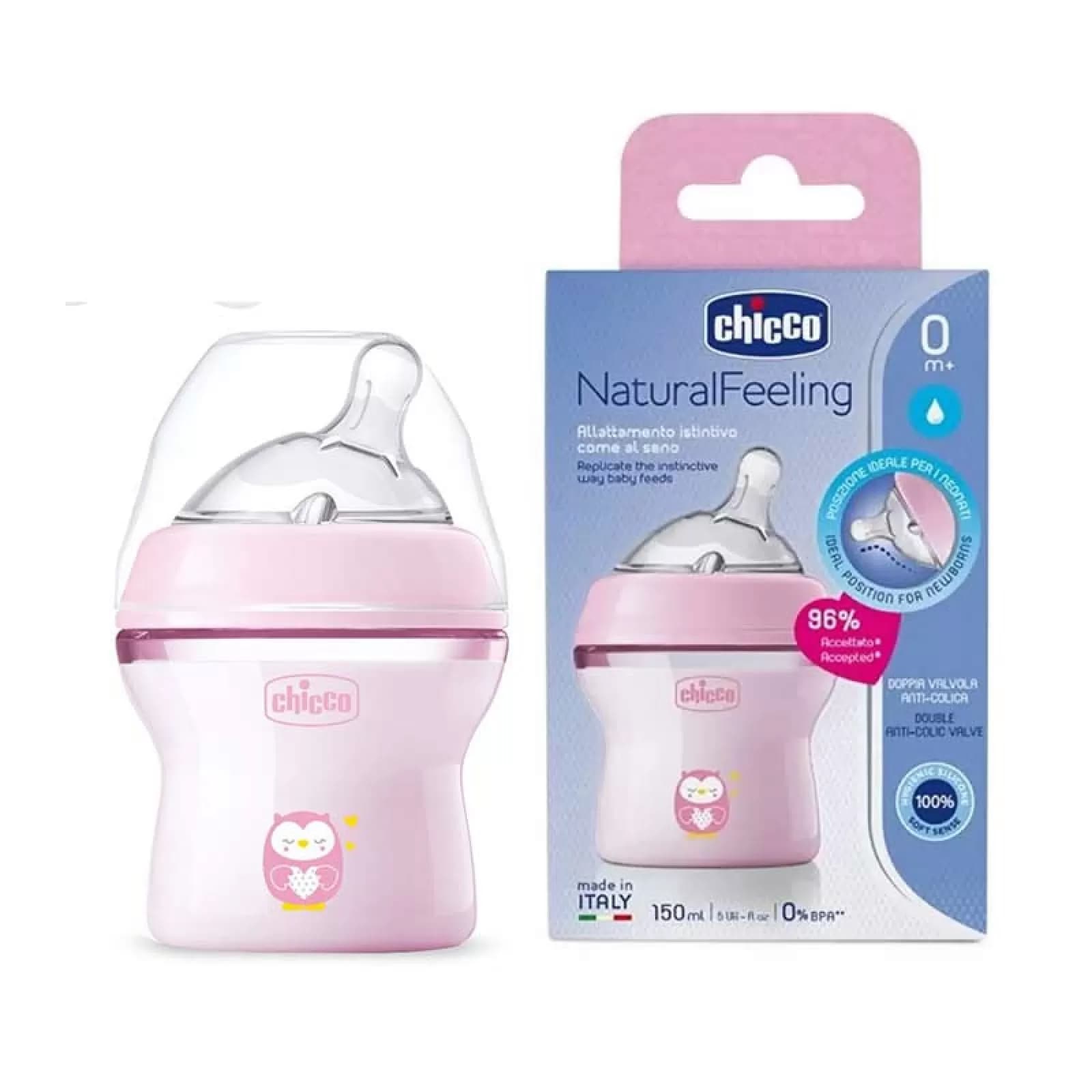 شیشه شیر 150میل نوزادی نچرال چیکو