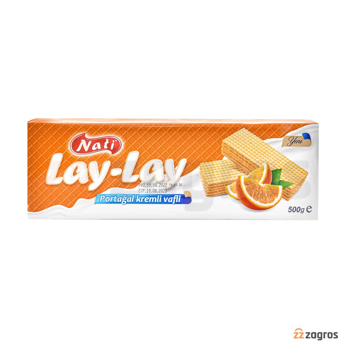 ویفر ناتی مدل Lay-Lay با کرم پرتقالی 500 گرم