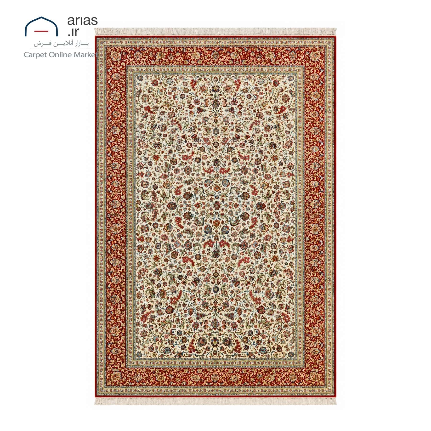 فرش دستباف 24 متری افشان زمینه کرم بافت تبریز کد D25112T