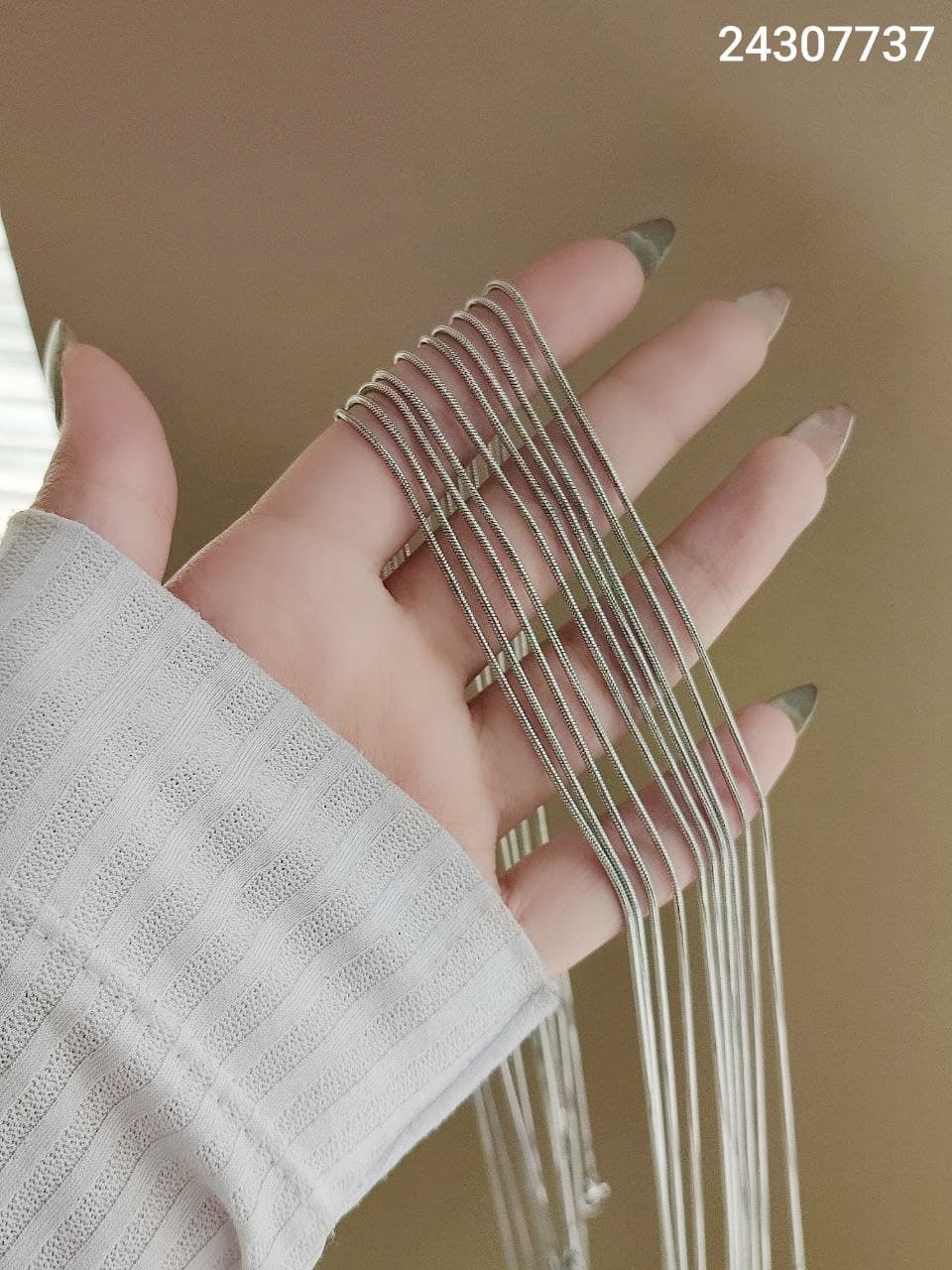 زنجیر استیل ماری (50cm) رنگ ثابت نقره ای با کیفیت کد 1415207