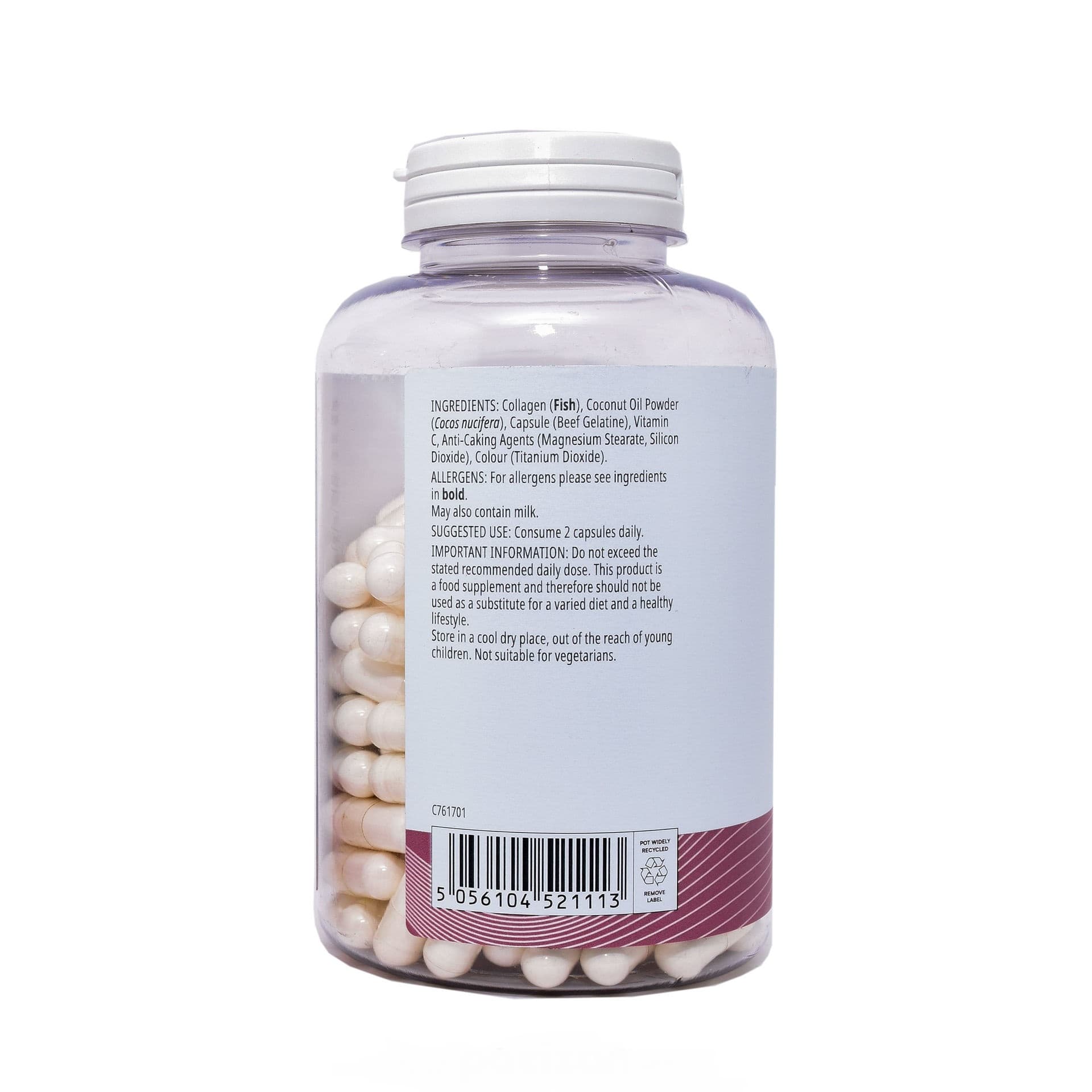 مکمل تقویت پوست و موی نارگیل و کلاژن مای ویتامینز Myvitamins Coconut Collagen تعداد 180 عدد — تصویر ۵