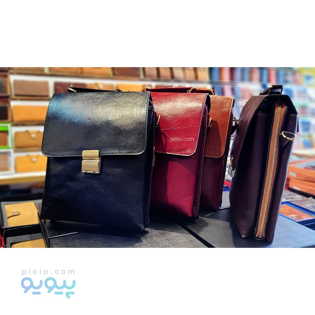 کیف دوشی چرم گاوی سه طبله