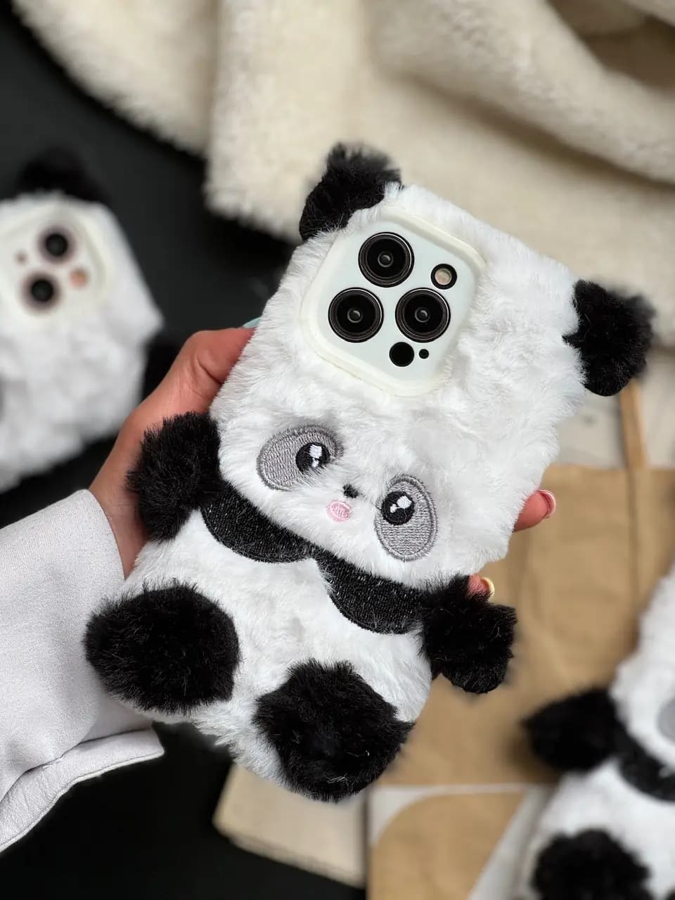 قاب Panda عروسکی پشمالو (کدC1606) — تصویر ۳