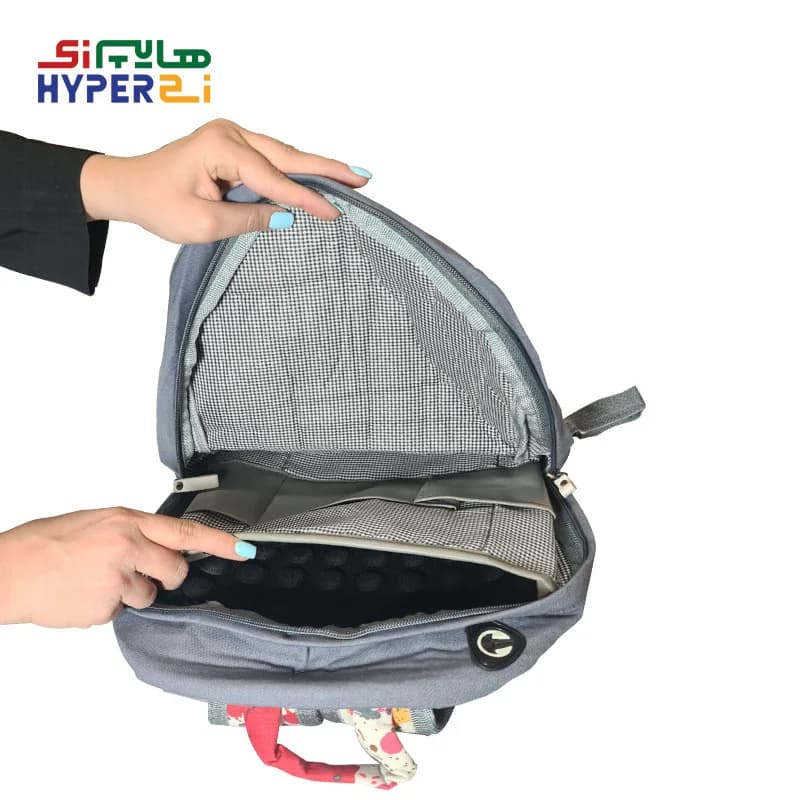 کوله پشتی دانش آموزی پسرانه زیماژ کد K013 طوسی آبرنگی — تصویر ۲