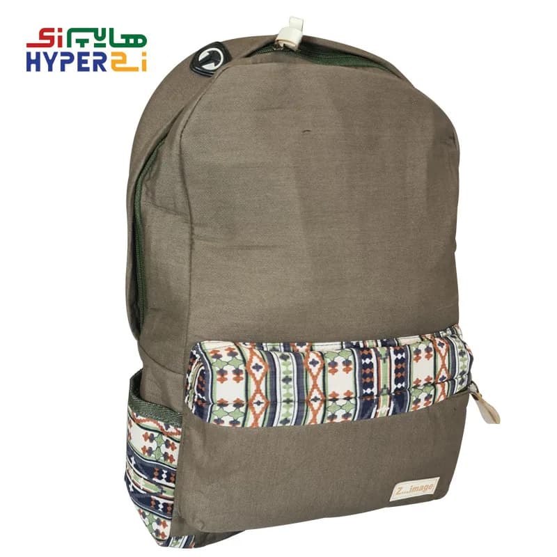 کوله پشتی زیماژ کد K021 رنگ زمینه سدری طرح اسلیمی