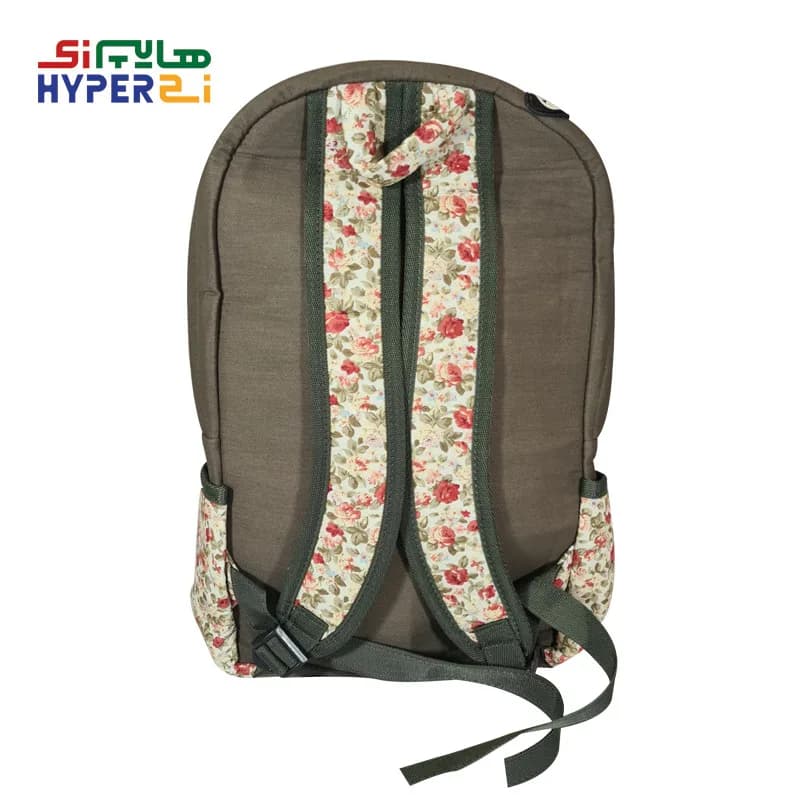 کوله پشتی زیماژ کد K022 طرح زمینه سدری-گل کرمی — تصویر ۳