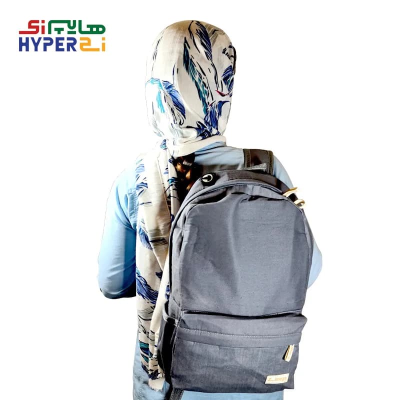 کوله پشتی پسرانه زیماژ کد K01 طرح طوسی ساده — تصویر ۴