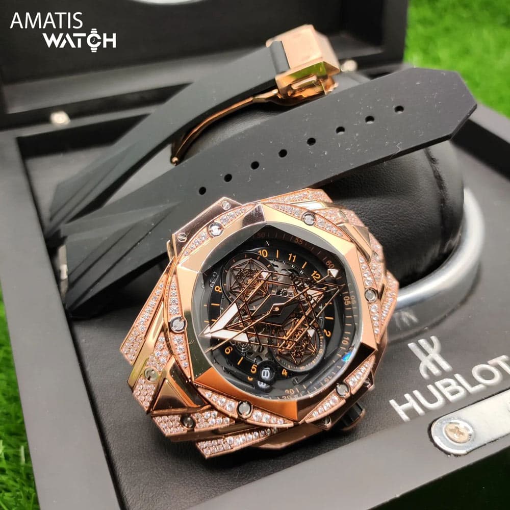 ساعت مچی مردانه هابلوت مدل Hublot Unico Sang Bleu ll Diamonds 5942W — تصویر ۲