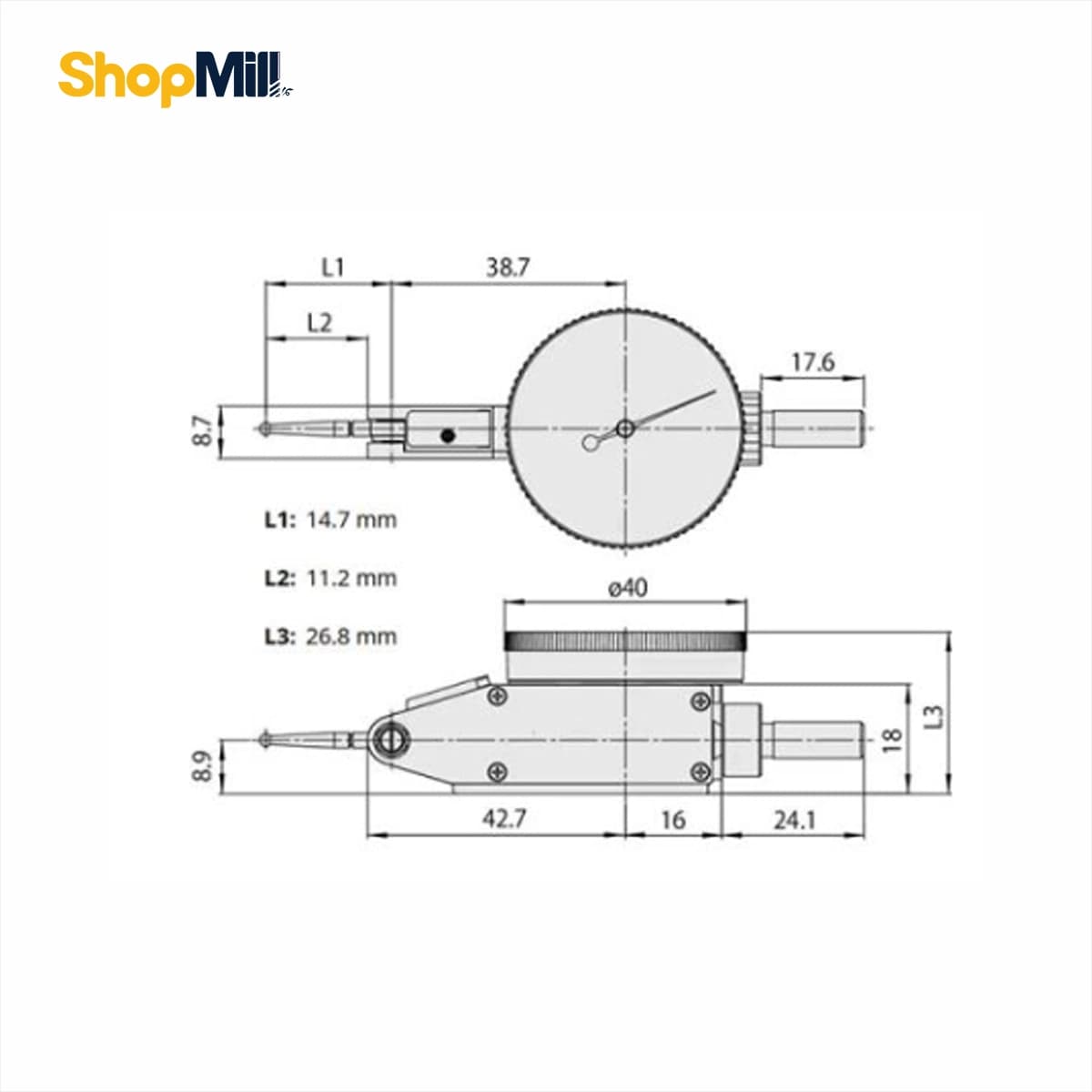 ساعت شیطونکی میتوتویو (Mitutoyo) 0.14 میلیمتر مدل 401-513 — تصویر ۴