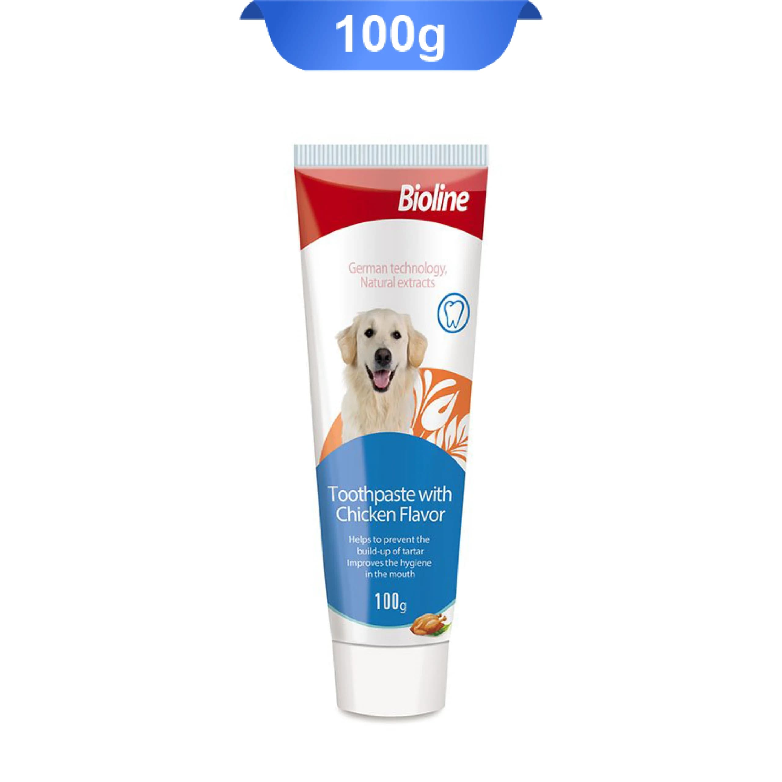 خمیر دندان سگ بایولاین طعم مرغ وزن 100 گرم Bioline Tooth Paste With Chicken