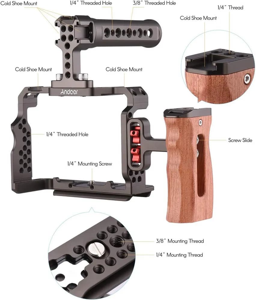 کیج دوربین Andoer for Sony A7iv/A7iii/A7r iii — تصویر ۳