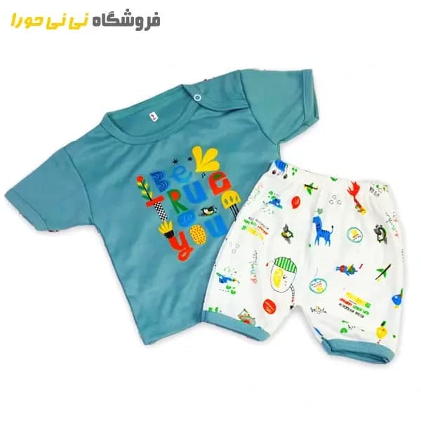 تیشرت و شورت نخی طرح باغ وحش