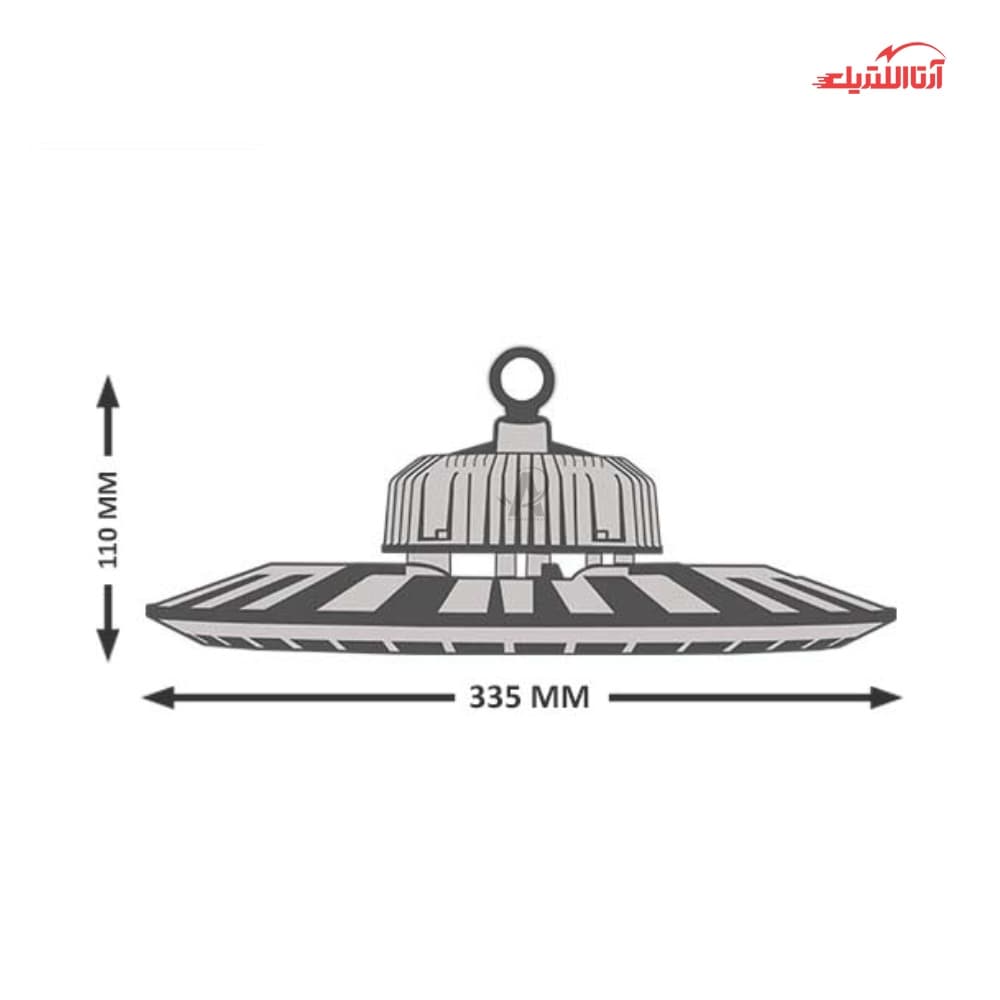 چراغ صنعتی لنزدار 150 وات آذر طیف سری بتا براکت کد HLB150W — تصویر ۲